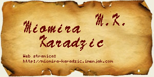Miomira Karadžić vizit kartica